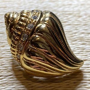 Vintage signed KJL for Avon shell pendant slide